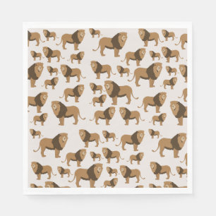 Serviette En Papier Motif animal du lion de la jungle