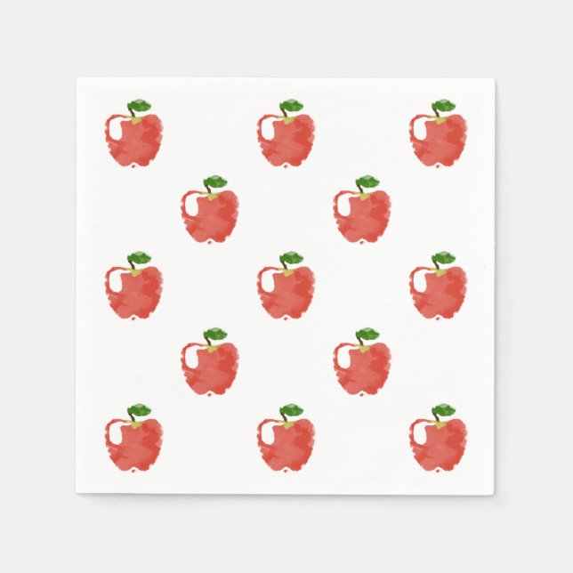 Serviette En Papier Motif Apple aquarelle (Devant)