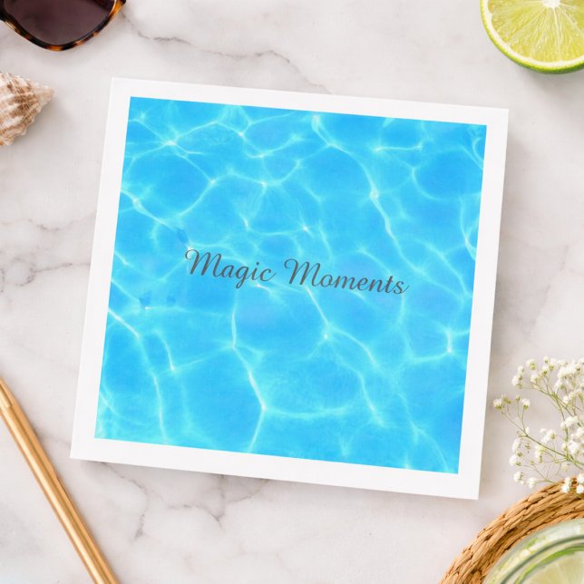 Serviette En Papier Motif Aqua Avec Réflexion Vagues (Créateur téléchargé)