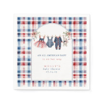 Motif aquarelle rouge, blanc et bleu Americana N