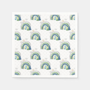 Serviette En Papier Motif arc-en-ciel aquarelle