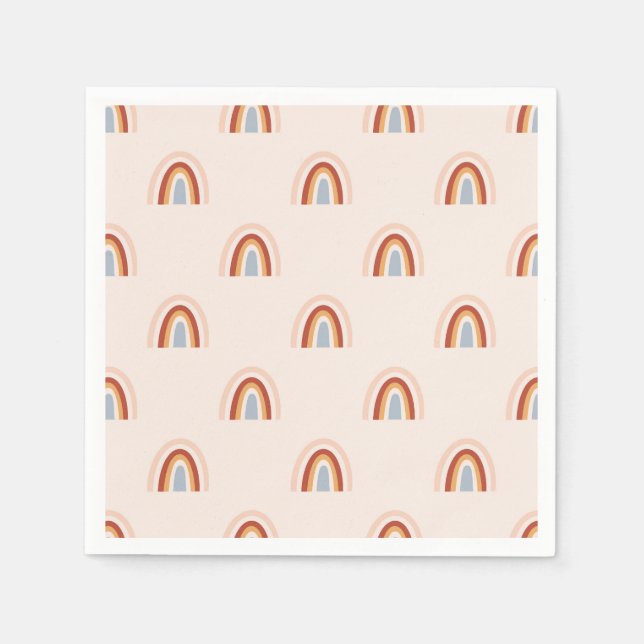 Serviette En Papier Motif arc-en-ciel Doodle doux (Devant)
