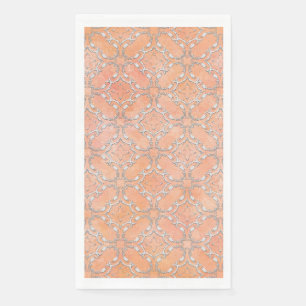Serviette En Papier Motif argenté gris rose orange métal argenté