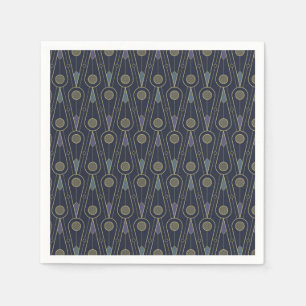 Serviette En Papier Motif Art Déco avec des formes géométriques en or