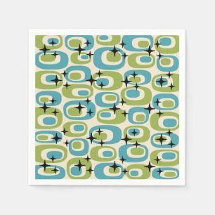 Serviette En Papier Motif atomique moderne du milieu du siècle