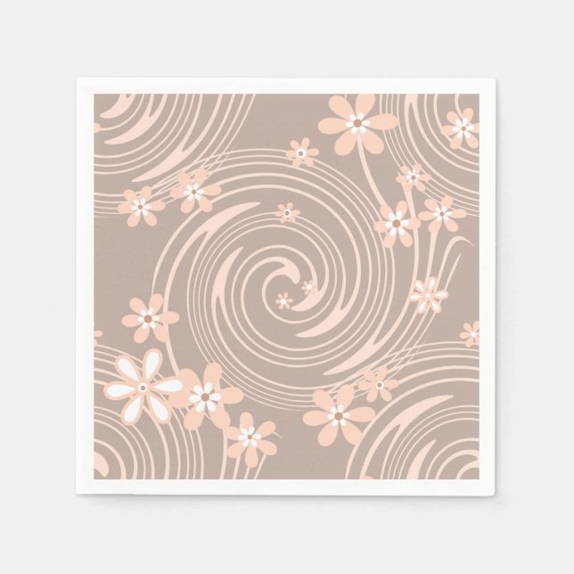 Serviette En Papier Motif beige (Devant)