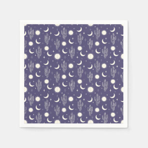 Serviette En Papier Motif blanc Cactus