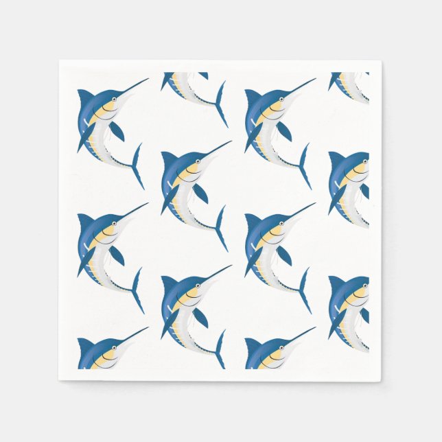 Serviette En Papier Motif Blue Marlin (Devant)