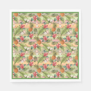 Serviette En Papier Motif botanique floral de feuilles de pin tropical
