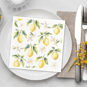 Serviette En Papier Motif Botanique Floral de Fruit Citron