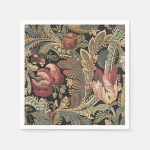 Serviette En Papier Motif botanique floral vintage sombre et maussade