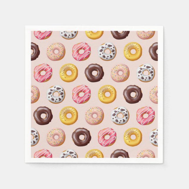 Serviette En Papier Motif Boutique de boulangerie Donut (Devant)