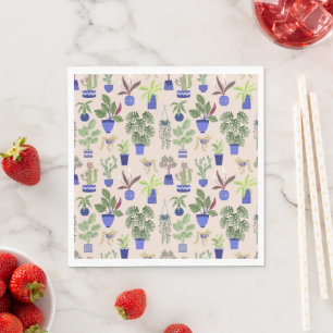 Serviette En Papier Motif Cactus