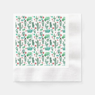 Serviette En Papier motif cactus et ladybug -, arrière - plan blanc