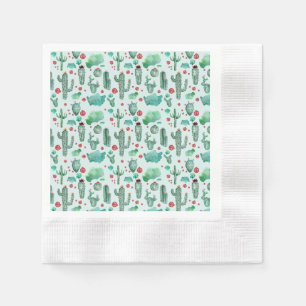 Serviette En Papier motif cactus et ladybug - arrière - plan bleu clai