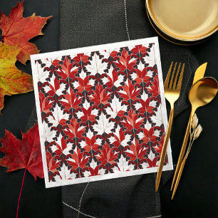 Serviette En Papier Motif canadien créatif de feuille d'érable ID1072