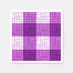 Serviette En Papier Motif carreaux à carreaux gras violet et blanc
