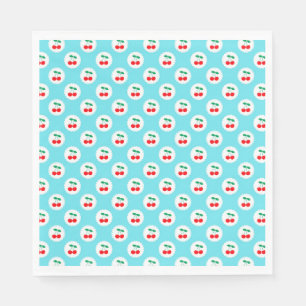Serviette En Papier Motif Cerise – Cadeau & Décoration Rétro aux Fruit