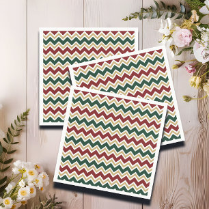 Serviette En Papier Motif Chevron blanc rouge vert
