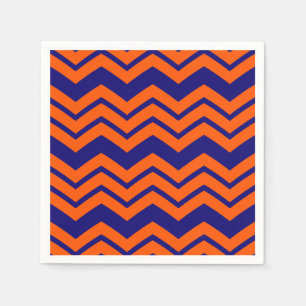 Serviette En Papier Motif chevron zigzag bleu orange