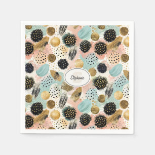 Serviette En Papier Motif circulaire Abstrait -avec Parties scintillan