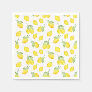 Serviette En Papier Motif citrons aquarelles