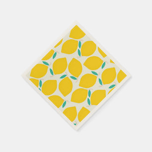 Serviette En Papier Motif citrons jaunes