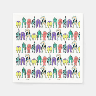 Serviette En Papier Motif coloré des boutons de chien