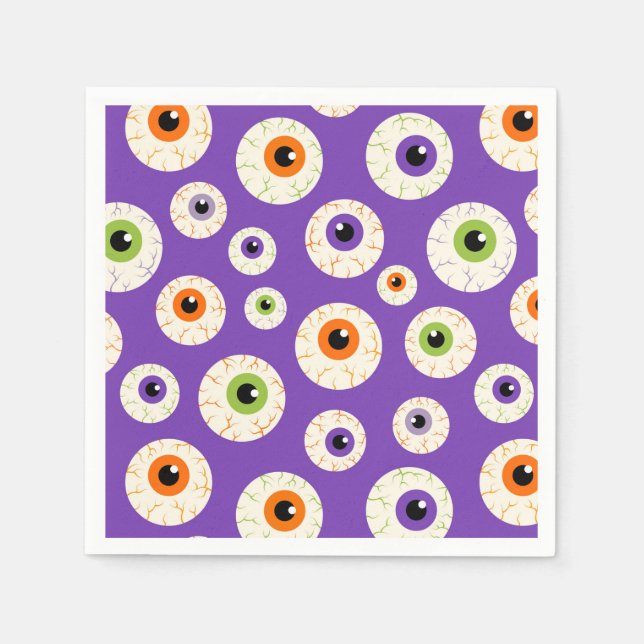 Serviette En Papier Motif coloré Halloween Eyeballs (Devant)