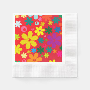 Serviette En Papier Motif coloré hippie super de paix d'amour de