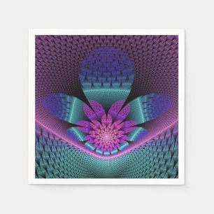 Serviette En Papier Motif coloré inhabituel de fleur de fantaisie frac