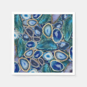 Serviette En Papier Motif cristal Blue Geodes
