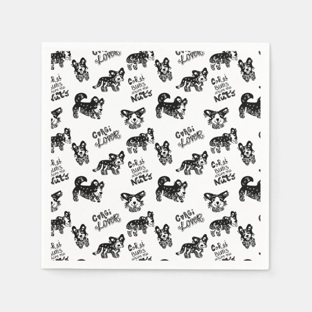 Serviette En Papier Motif Cute Corgi (Devant)