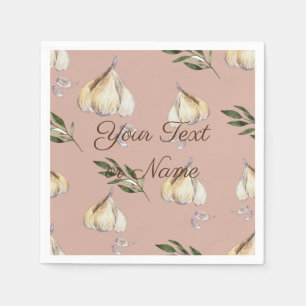Serviette En Papier Motif d'ail avec texte personnalisable