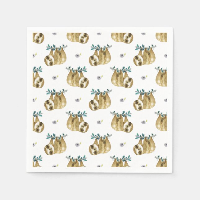 Serviette En Papier Motif d'aquarelle à secteurs Cutie (Devant)