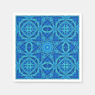 Serviette En Papier Motif d'aquarelle Abstrait - Denim Blue