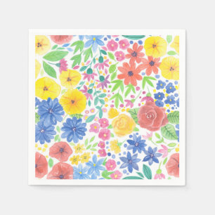 Serviette En Papier Motif d'aquarelle florale