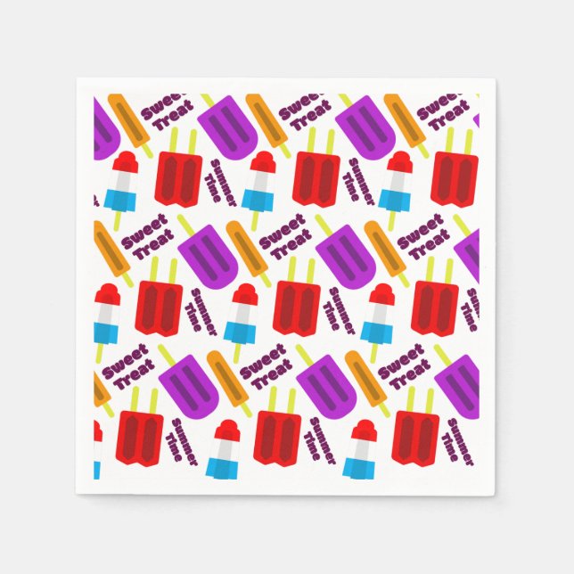 Serviette En Papier Motif de bar à jus congelé en été (Devant)