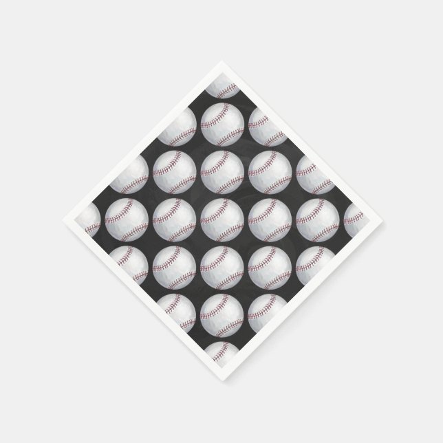 Serviette En Papier Motif de baseball peint (Coin)