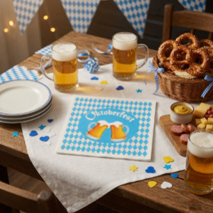 Serviette En Papier Motif de bière Oktoberfest bavarois