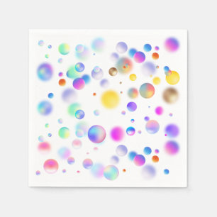 Serviette En Papier motif de boules flottantes 3D. BG blanc