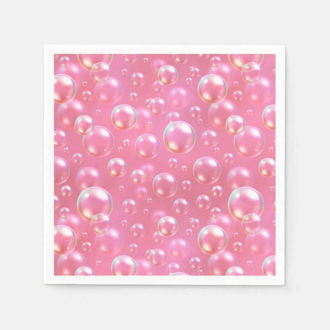 Serviette En Papier Motif de bulles roses (Devant)