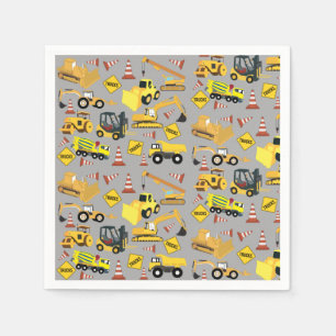 Serviette En Papier Motif de camions de construction