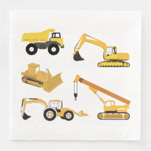 Serviette En Papier Motif de camions de construction