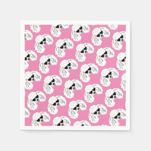 Serviette En Papier Motif de caniche mignon rose