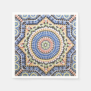 Serviette En Papier Motif de carreaux portugais traditionnels Azulejo