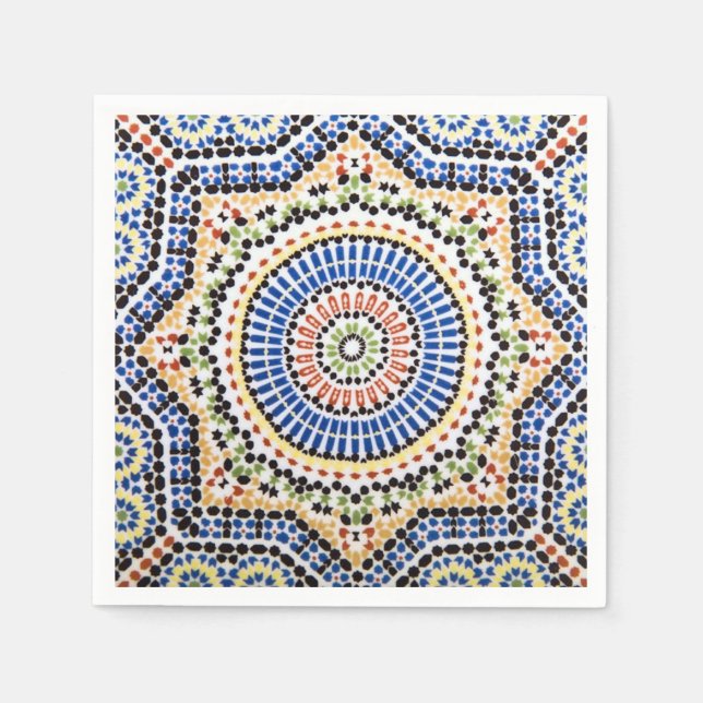 Serviette En Papier Motif de carreaux portugais traditionnels Azulejo (Devant)