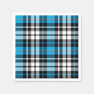 Serviette En Papier Motif de carreaux Tartan à carreaux noir blanc ble