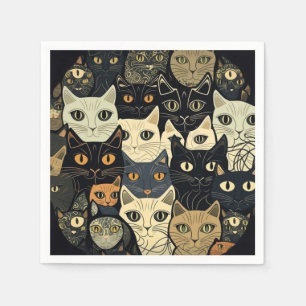 Serviette En Papier Motif de chat Artsy