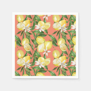 Serviette En Papier Motif de citrons et citrons d'été